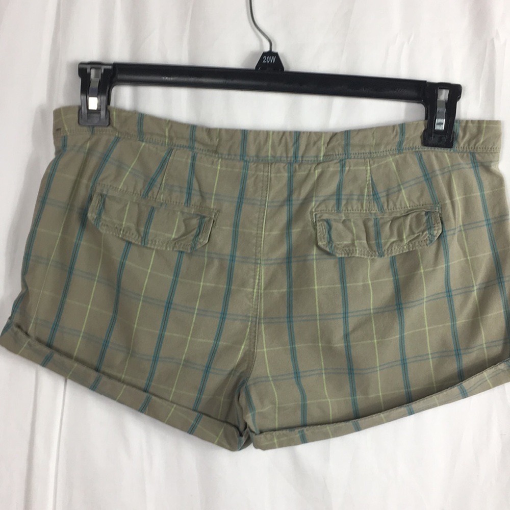 Abercrombie & Fitch plaid rolled hem mini shorts